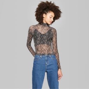 Wild Fable Stretch Mesh Snakeskin Print Top